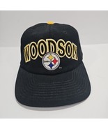 Vtg Starter Pittsburgh Steelers Snapback 100% Wool Rod Woodson Black Hat... - $29.65