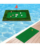 Floating Golf Green for Pool with 6 Golf Balls and Golf Flag - Color: Green - $2,383.77 MXN