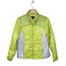 Lands&#39; End | Lime Green Gray Colorblock Puffer Jacket Size Small 6-8 - £28.74 GBP