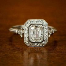 14k white gold over 2ct round diamond radiant unique design vintage wedding ring - £64.47 GBP