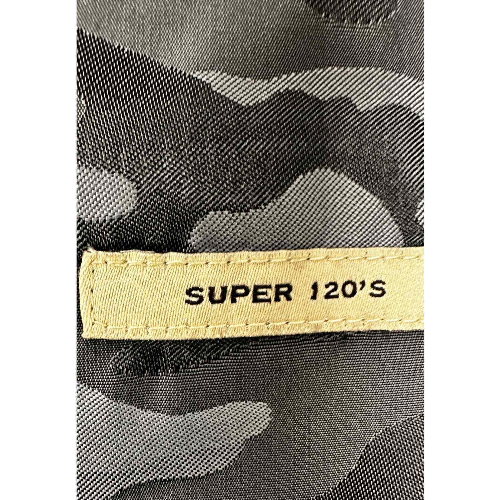 VTG RETRO Joseph Abboud Slim Fit Gray Suit 44 Reg 38.5 Waist Camo Satin Lining  Item image 7