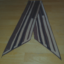 VERA  BROWN STRIPED RECTANGULAR LADIES SCARF-WORN ONCE-TAG CUT OFF-POINT... - $8.99