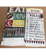 SET OF 2 DIFFERENT PRINTED KITCHEN TOWELS(16&quot;x26&quot;)TAILGATING,FOOTBALL TH... - $14.84