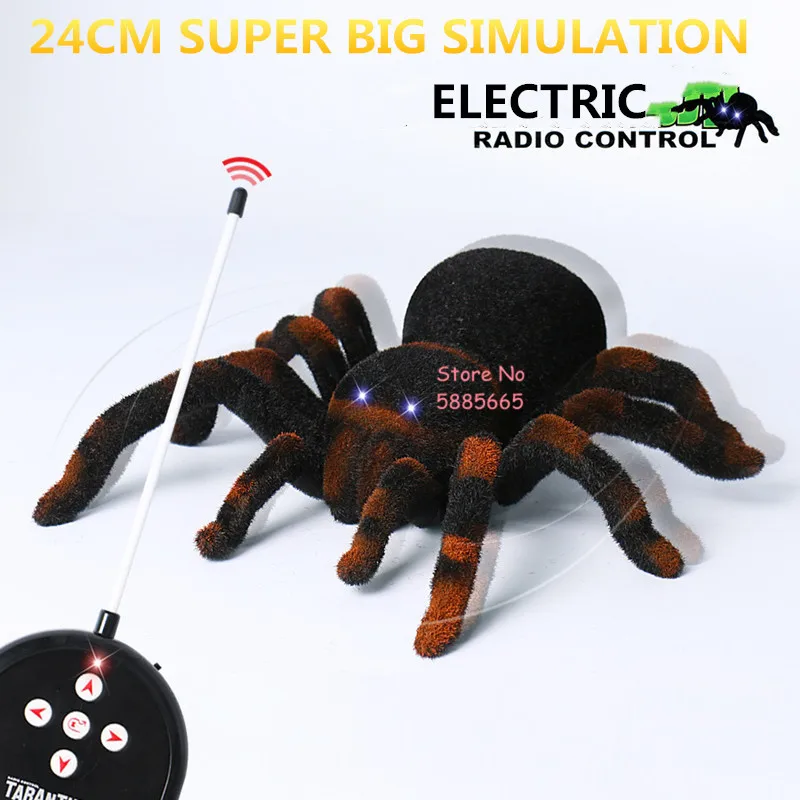Upgraded 24CM Big Size Electric Remote Control Spider Funny Toys 4CH Eyes Glow - £47.11 GBP+