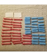 Lot of Vintage 28 Blue two piece &amp; 24 Pink swing arm perm rollers (52 to... - £15.12 GBP