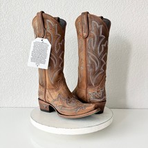 NEW Lane Saratoga Brown Cowboy Boots Womens 6.5 Western Snip Toe Mid Calf Tall - £189.92 GBP