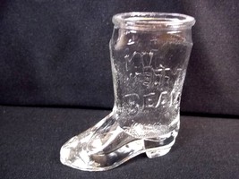 Jim Beam molded boot shape shot glass clear - £5.85 GBP