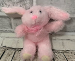 Greenbrier Fuzzy Friends small plush pink Easter bunny rabbit ribbon bow... - $6.92