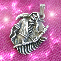 HAUNTED NECKLACE HALLOWEEN MYSTERIOUS ORIGINS GRIM REAPER DEATH MOTIF MAGICK image 2