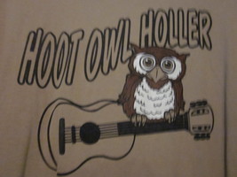 NWOT - HOOT OWL Holler Guitar &amp; Owl Image Adult Size 2XL Beige Short Sle... - $16.99