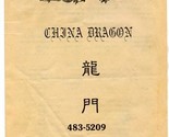 China Dragon Menu E 27 Queen Spokane Washington - $17.82