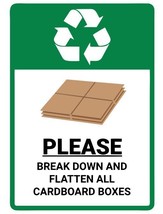 Break Down All Cardboard Boxes Safety Sign Sticker Decal Label D7352 - £1.55 GBP+