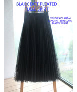 Black Tulle Skirt Outfit Pleated Tulle Skirt Tiered Tulle Skirt Wedding ... - $24.99