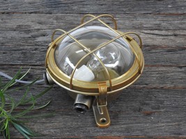 Nuatical Maritime Brass Finish Bulkhead Vintage Navigation Ceiling Deck Light - £115.45 GBP