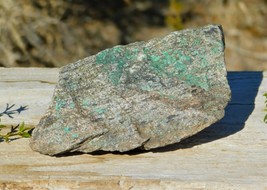 Malachite and Chrysocolla Rough Stone 317g for Energy Healing Collection Display - £14.15 GBP
