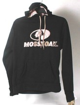 Mossy Oak Official Camouflage Women&#39;s Medium Black &amp; Pink Hooded Sweatshirt - £30.27 GBP