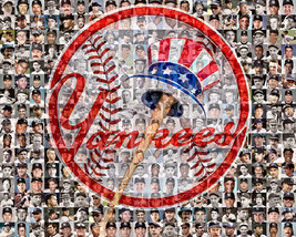 NY Yankees Player Mosaic Print Art Using 200 of the greatest Yankee Players - £23.41 GBP+