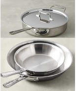 All-Clad d5 Polished 5-ply Stainless 4-Qt Sauté Pan with 8&quot; &amp; 10&quot; Fry Pa... - $399.99