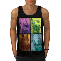 Horse Laugh Animal Funny Tee Crazy Horse Men Tank Top - £10.35 GBP