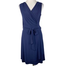 41 Hawthorne Dress Womens Medium Rocco Wrap Dress Navy Blue Sleeveless S... - £23.52 GBP