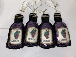 Wondershop Sequined Fabric Merlot Wine Bottle Christmas Tree Ornament Pu... - $23.75