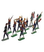 VINTAGE ITALIAN LEAD TOY SOLDIER SET OF 10 MARCHING BAND ~ SCARCE &amp; RARE - £38.88 GBP
