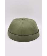 Khaki 100% Cotton Cap Docker Hat - £22.35 GBP