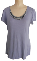 MAURICE&#39;S  Faux Pearl-Embellished Neckline Lavender Tank Top Sz L - $4.94