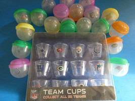 NEW NFL FOOTBALL MINI GUMBALL CLEAR PLASTIC SHOT GLASS CUP Vending 31 pc... - $42.03