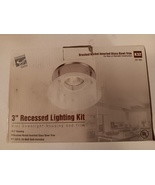 3&quot; Recessed Downlight Lighting Kit Brushed Nickel Inverted Glass Bowl Trim  - £19.66 GBP