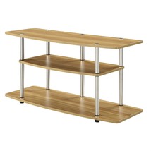 Modern Wood Metal TV Stand Entertainment Center in Light Oak Finish - $158.99