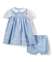 MSRP $36 Petit Pomme Blue Bunny Babydoll Dress Set - Infant Blue Size 18M - £11.25 GBP
