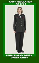 Womens Class A Enlisted Serge Green US Army Dress Pants All Sizes AR 670-1 - $36.09