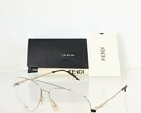 Brand New Authentic Fendi Eyeglasses 0048 01Q 57mm Gold Frame 0048 - $158.39