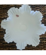 Vintage Fenton ~ Basket Bowl ~ White Milk Glass ~ Hobnail ~ Ruffled Edges - $84.20 CAD