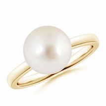 ANGARA Classic South Sea Pearl Solitaire Ring for Women, Girls in 14K Solid Gold - £716.66 GBP