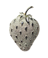 Vintage Sarah Coventry Strawberry Fruit Brooch Pin Silver Tone Signed - €10,38 EUR