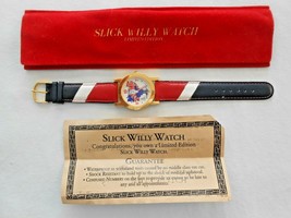 Bill Clinton Slick Willy Watch Limited Edition 1993 S. Baker Genuine Leather - £47.27 GBP