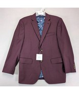 Indochino Soho 52 100% Wool Burgundy Blazer Men&#39;s 36R Bespoke Jacket Spo... - $91.29 CAD
