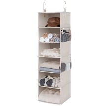 6-Shelf Hanging Closet Organizer, Hanging Shelves For Closet, Fabric, Mi... - $40.99