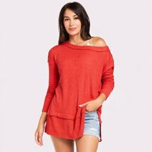 Free People We The Free North Shore Thermal Top Phoenix Red XS Boho Cozy... - $28.99