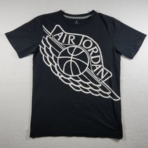 NIKE DRI-FIT AIR JORDAN JUMPMAN T-Shirt Black Size XL Age 13-15 Yrs Unisex - £12.75 GBP