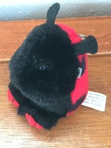 Swibco Mini Red &amp; Black Plush Ladybug Puffins Stuffed Animal Backpack Cl... - £7.43 GBP