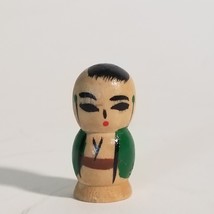 Vintage Kokeshi Doll 1&quot; Nesting Replacement Piece Japan Tiny Small Green... - $12.94