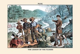 Puck Magazine: The Lesson of the Floods by Bernhard Gillam - Art Print - £17.57 GBP+