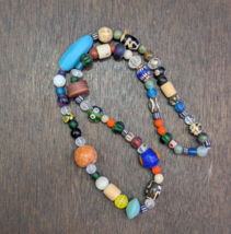 Vintage Glass Stones crystal Mix Beads Necklace JN-2 - $874.31 MXN
