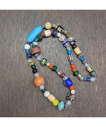 Vintage Glass Stones crystal Mix Beads Necklace JN-2 - $874.31 MXN