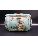 Vtg Hand Made Wood Purse Decopage First People Themed Lucite Handle Signed - $112.27 CAD