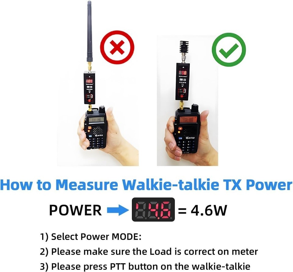 SW-33 Mark II Handheld VHF/UHF Power Meter: 100W, 125-525 MHz, User-Friendly Item image 8
