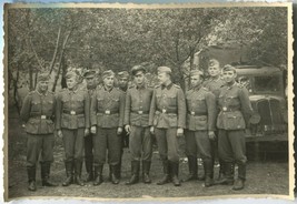 German WWII Photo Elite Troops Unit Posing at the Forest 02965 - £11.93 GBP